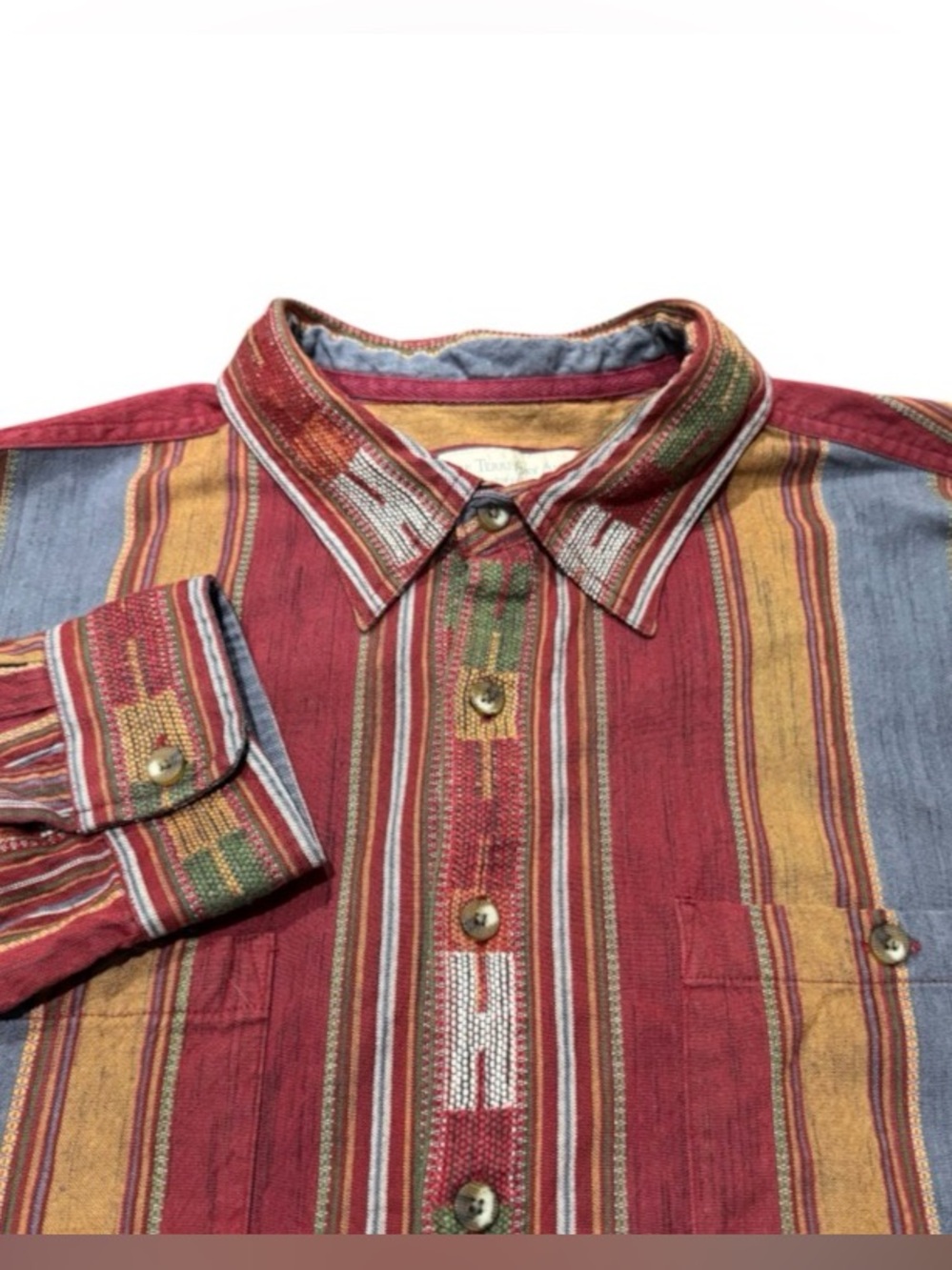 The Territory Ahead Shirt Mens Size XLT Southwestern Stripe Long Sleeve Casual